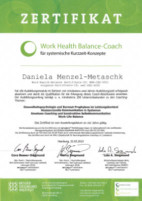 zertifikat work health balance coach
